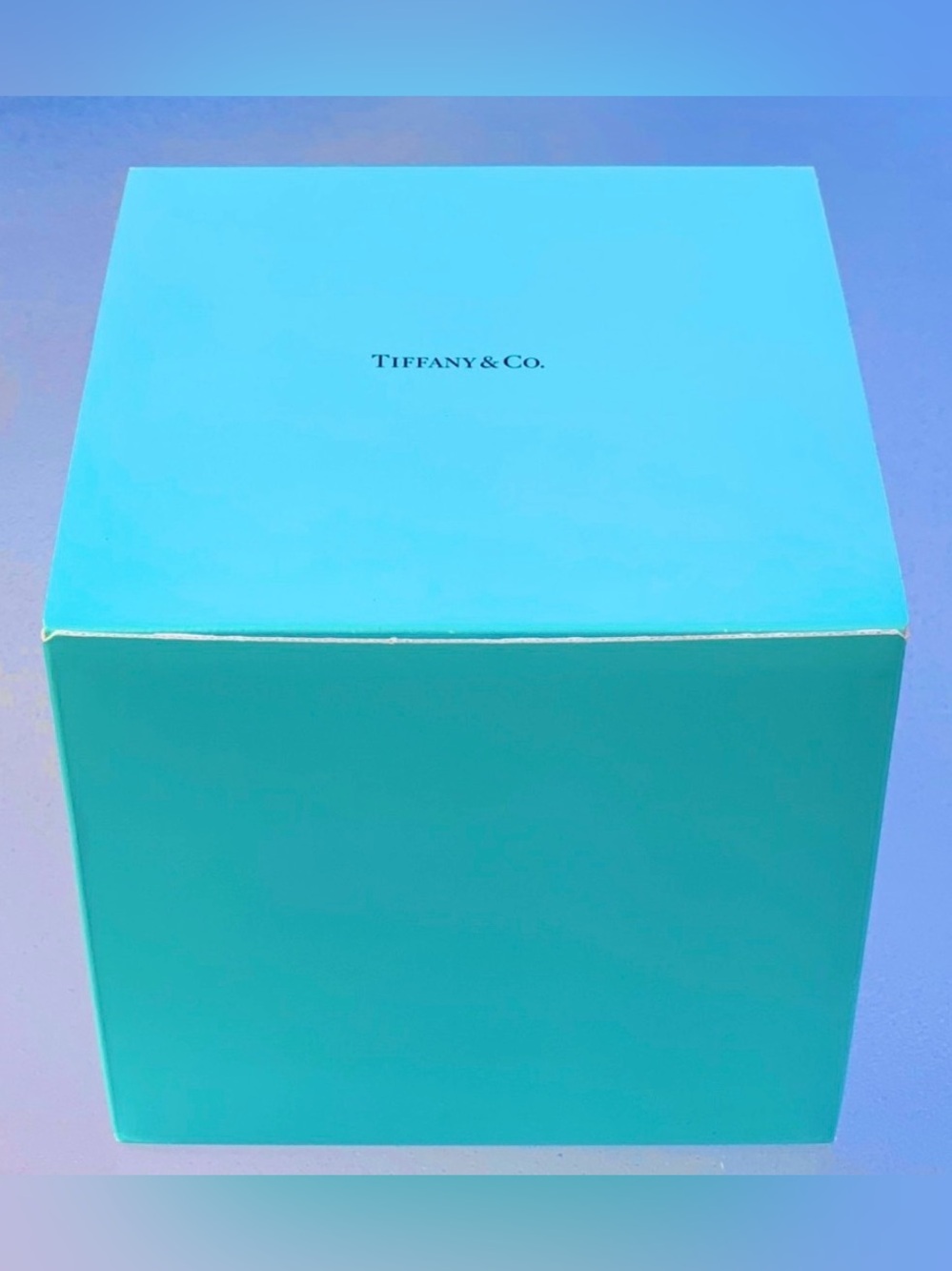 Tiffany & Co. Empty Signature Blue Cube Box No. 148 with Branded Tissue Paper